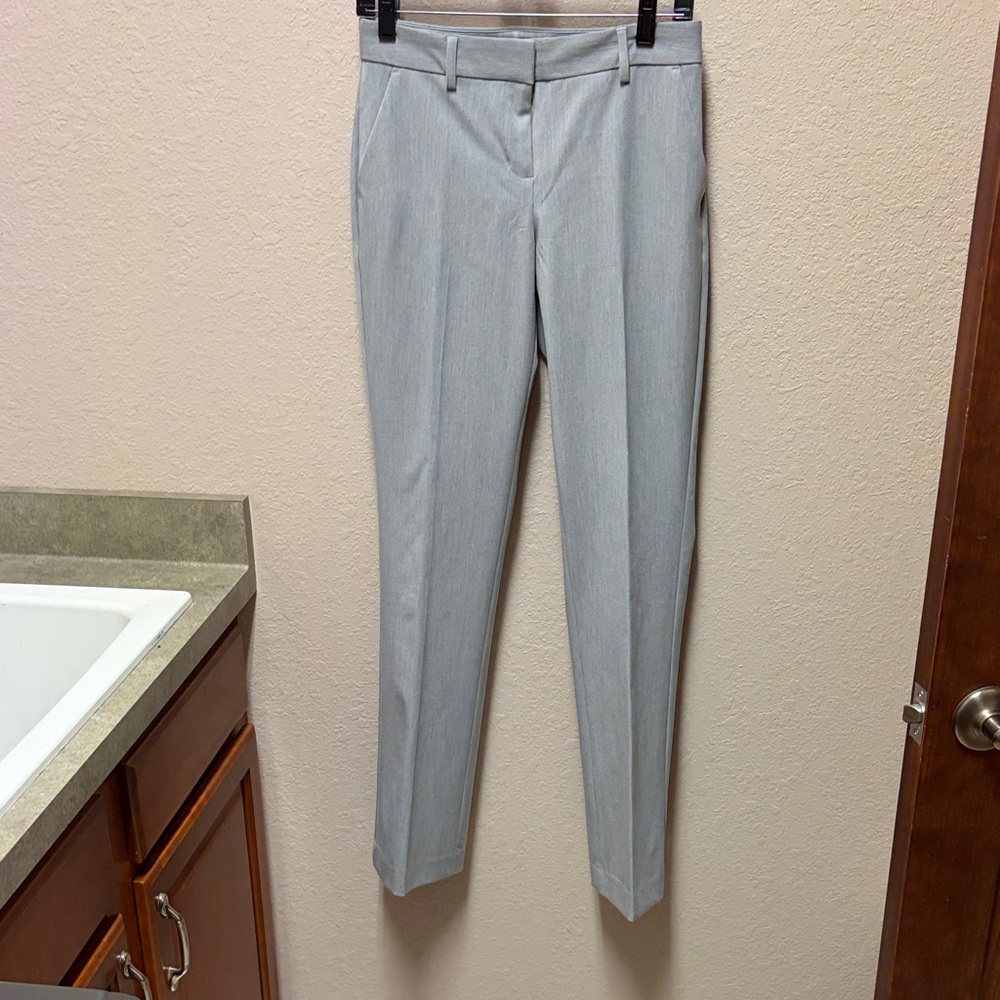Express Women's Light Gray Trousers Columnist Boot Mid Rise
